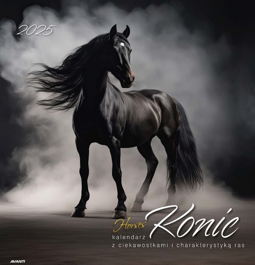 Kalendarz 2025 Albumowy Duży Konie z ciekawostkami i charakterystyką ras