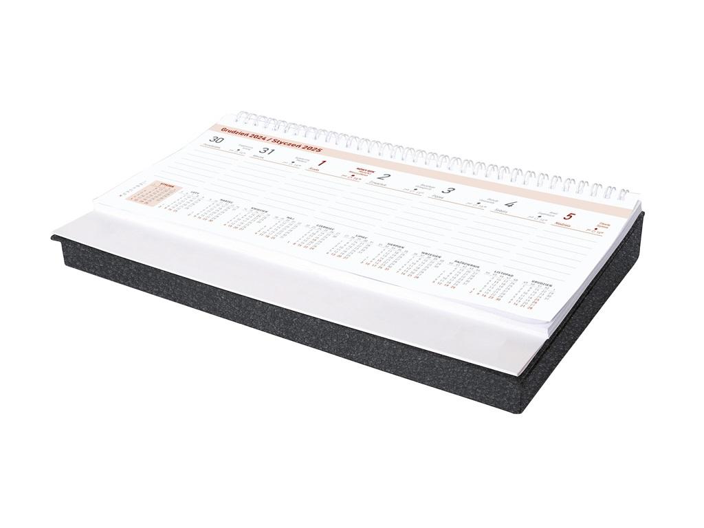 Kalendarz 2025 biurkowy z piórnikiem czarny