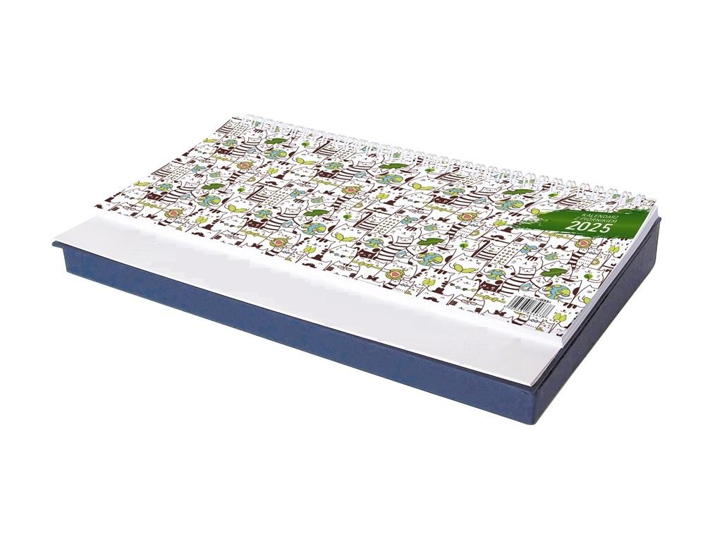 Kalendarz 2025 biurkowy z piórnikiem granat