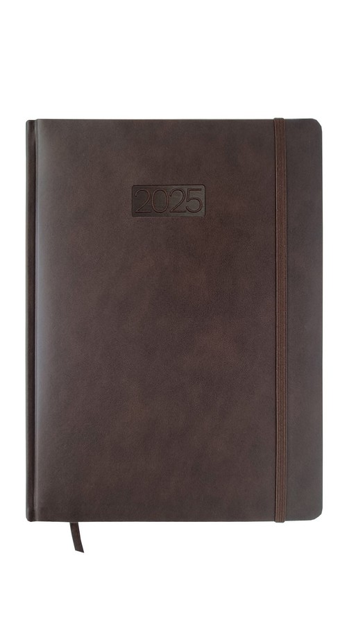 Kalendarz 2025 Dzienny A4 LUX Elegance V3 Brązowy