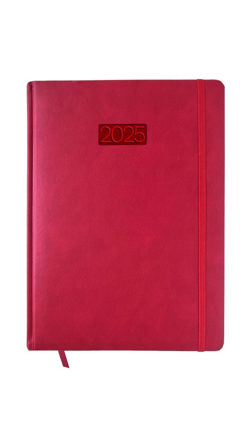 Kalendarz 2025 Dzienny A4 LUX Elegance V6 Czerwony