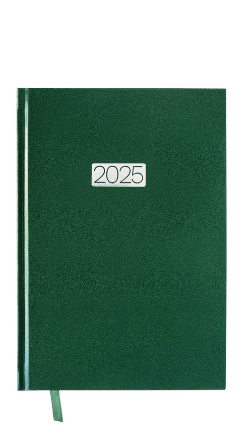 Kalendarz 2025 dzienny A5 ekonomiczny V5 zielony