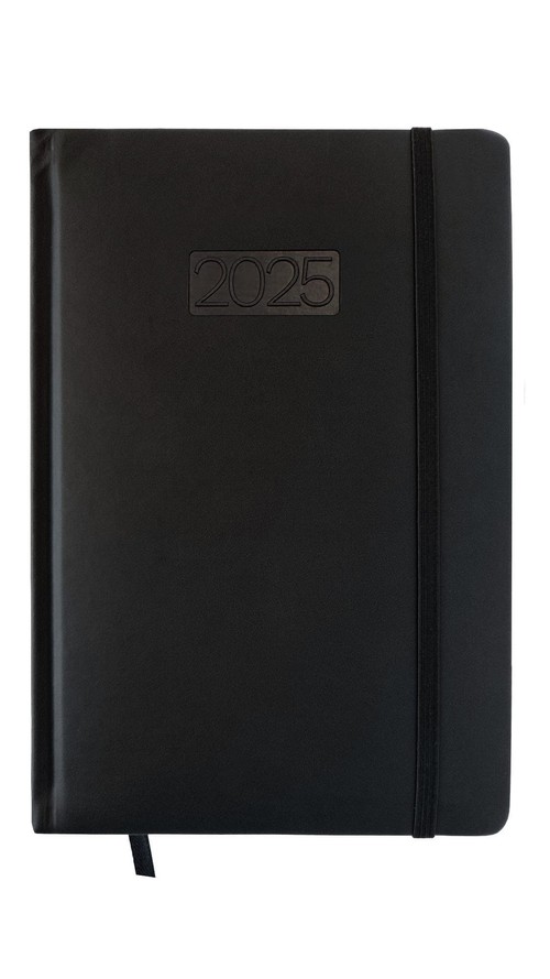 Kalendarz 2025 Dzienny B6 LUX V5 Czarny