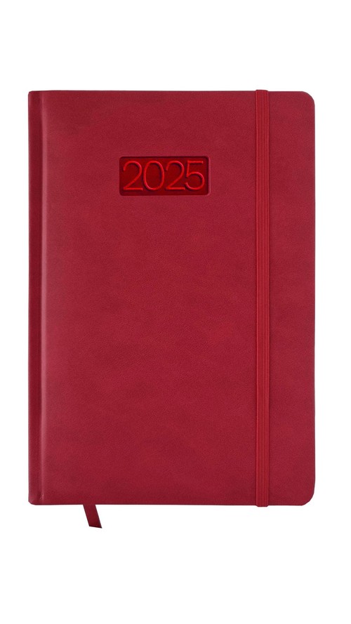 Kalendarz 2025 Dzienny B6 LUX V6 Czerwony