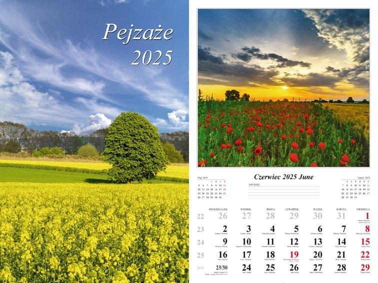 Kalendarz 2025 ścienny 7-K pejzaże