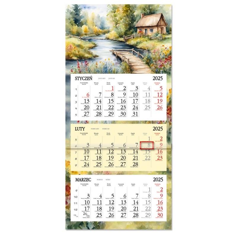 Kalendarz 2025 trójdzielny Domek SB8-3