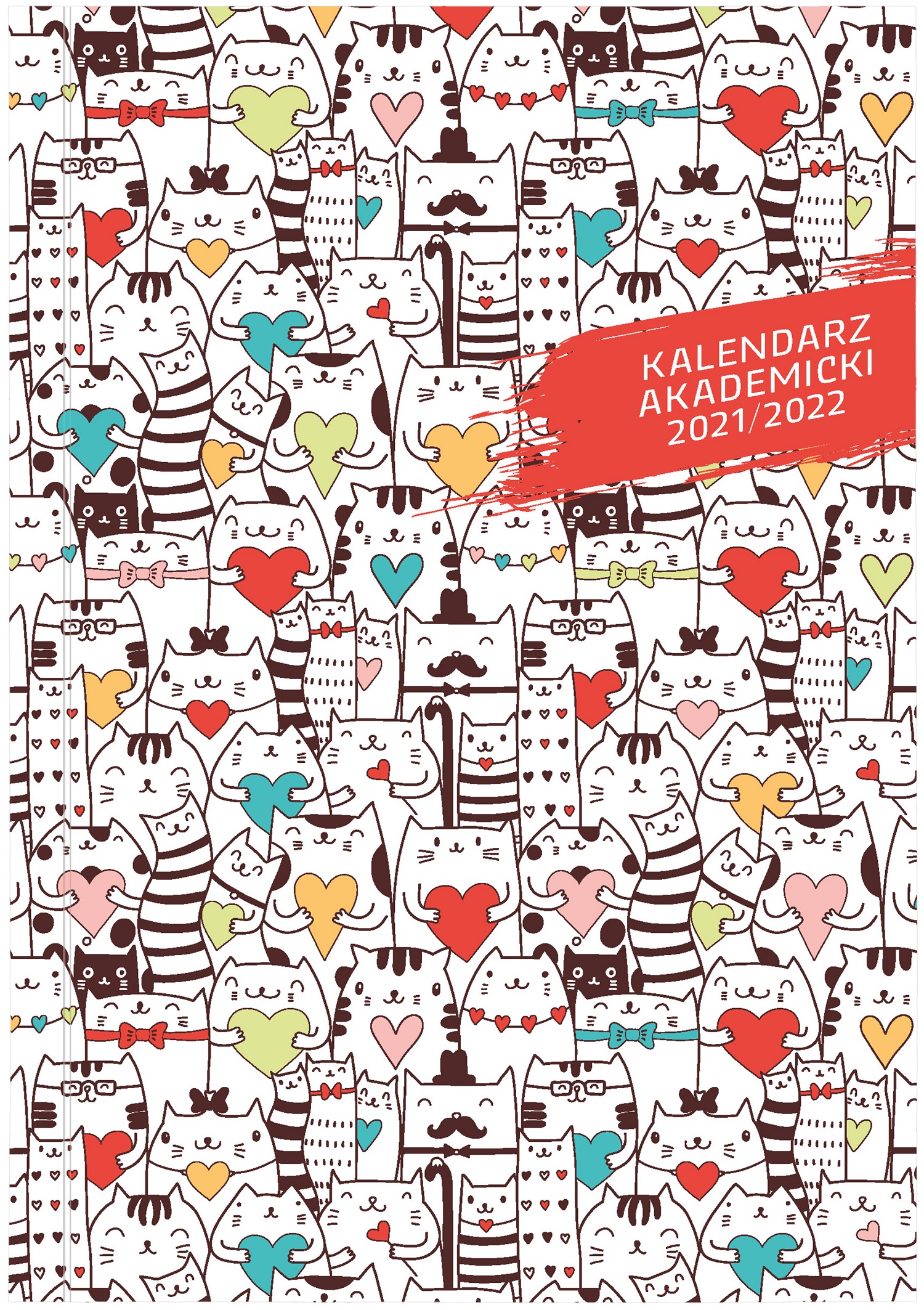 Kalendarz akademicki 2021/2022 A5T PCV bezbarwny Koty