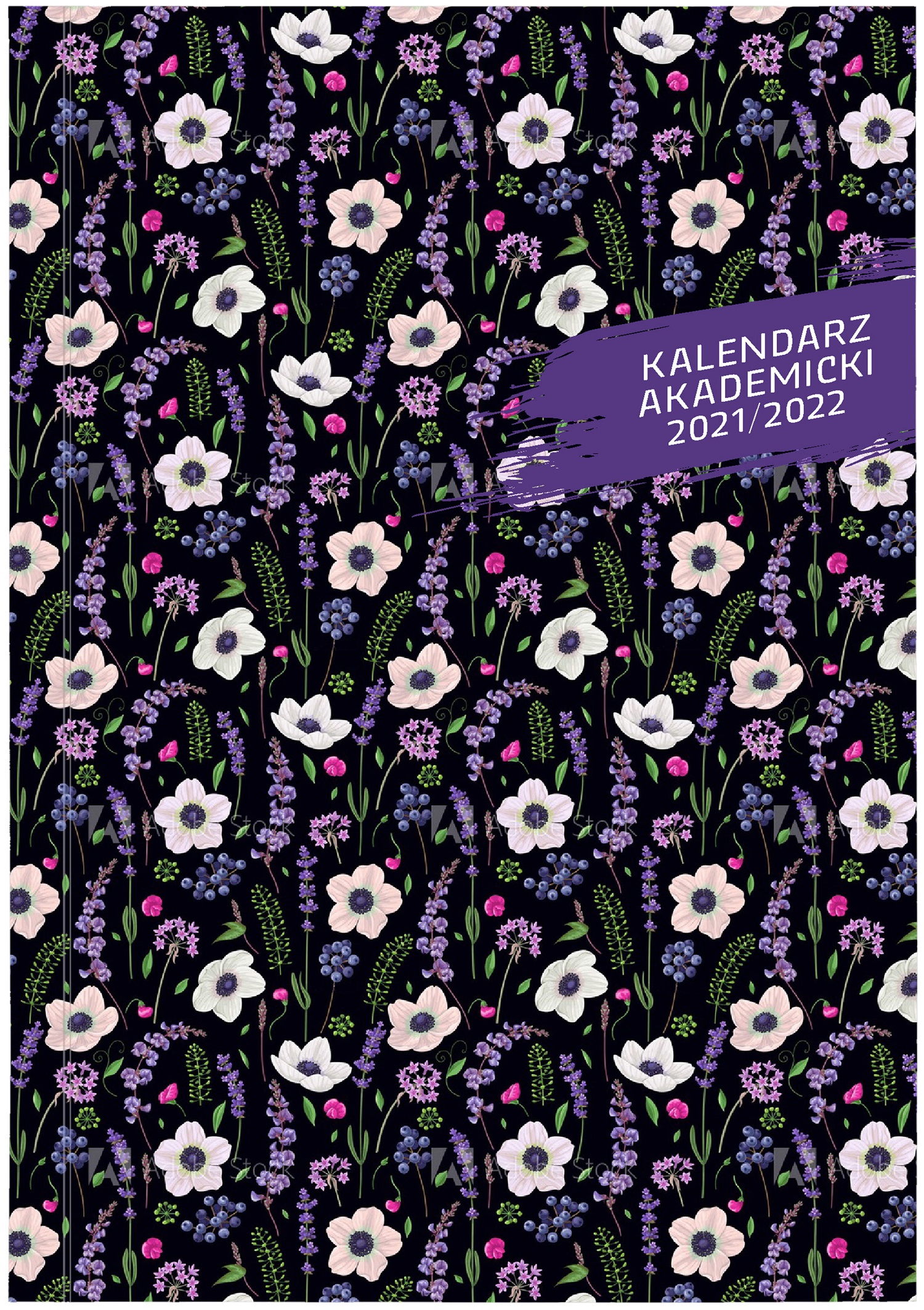 Kalendarz akademicki 2021/22 A5T PCV bezbarwny Kwiaty