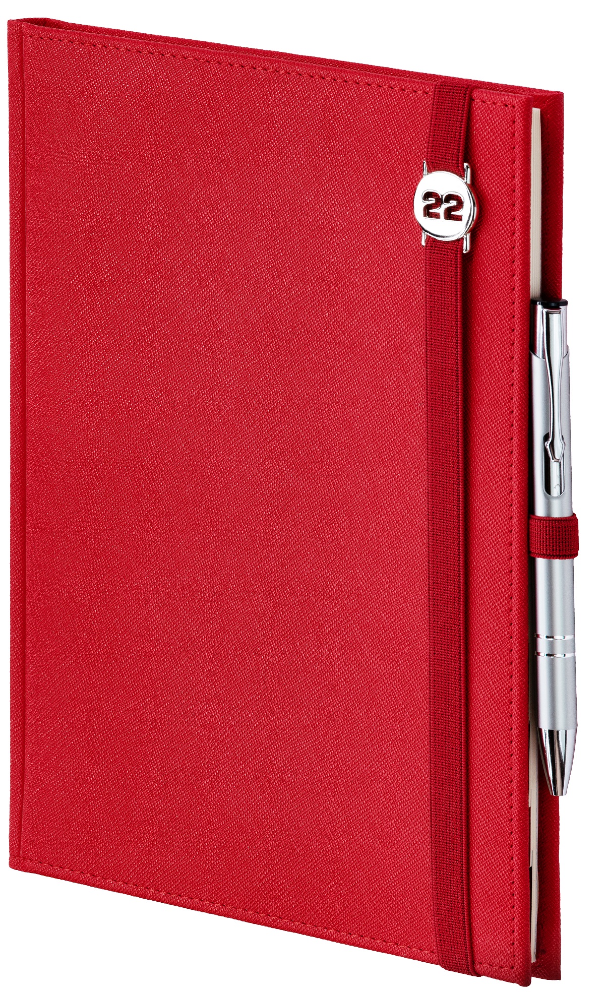 Kalendarz B6D Cross z gumką i ażurową datą czerwony