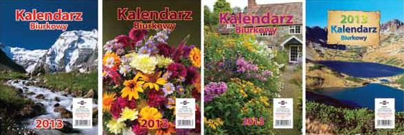 Kalendarz biurkowy pionowy 2013 mix wzorów