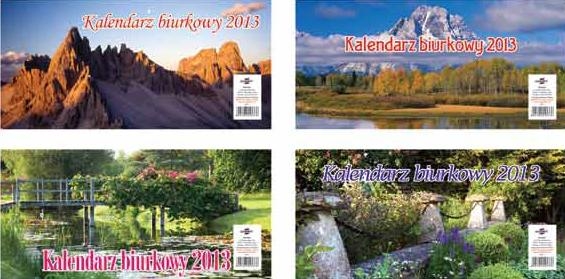 Kalendarz biurkowy poprzeczny 2013 mix wzorow