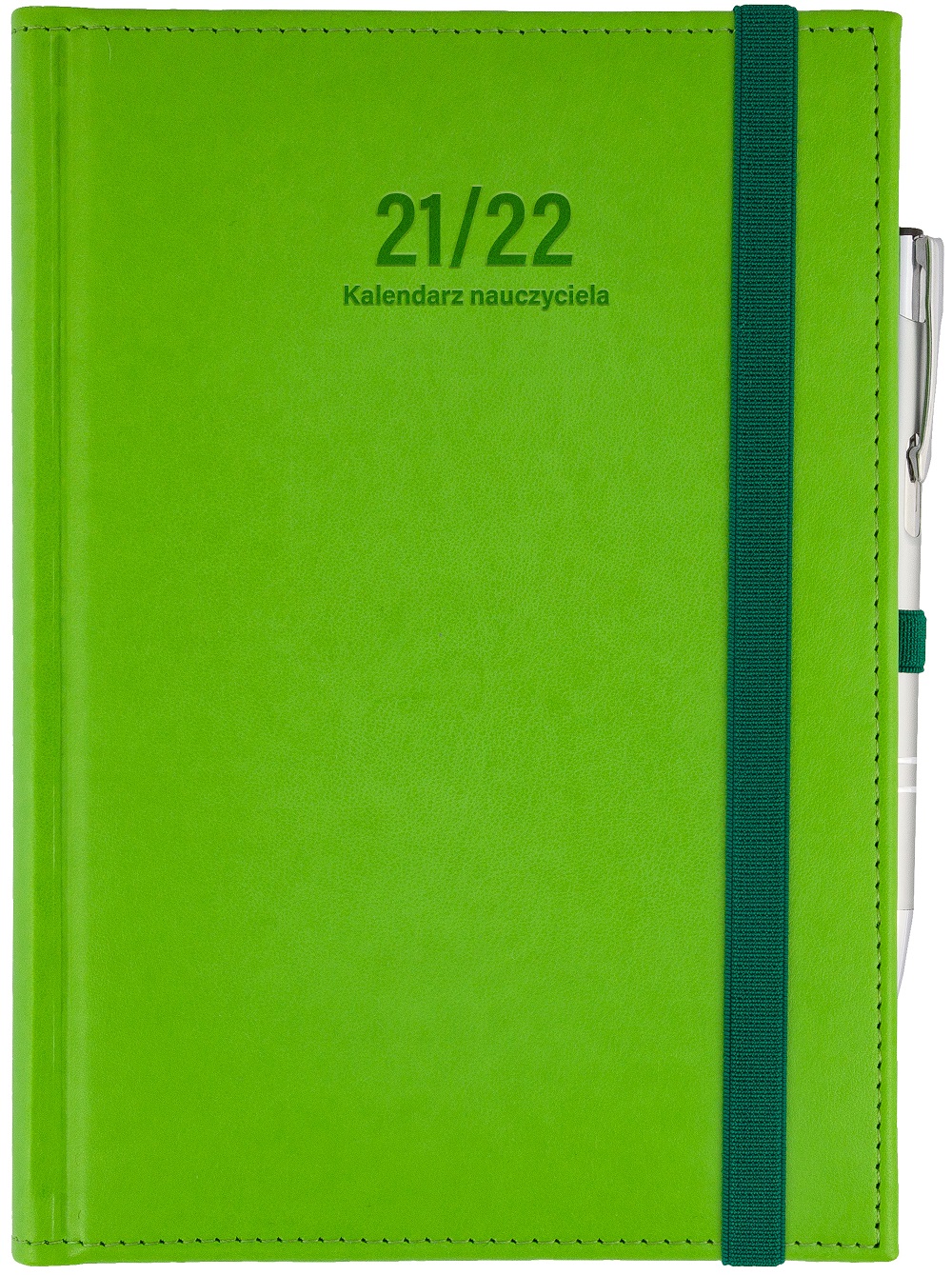 Kalendarz nauczyciela 2021/2022 B6D Nebraska z gumką seledyn