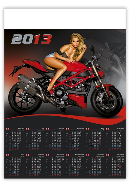 Kalendarz plakatowy Dziewczyna na motorze 2013