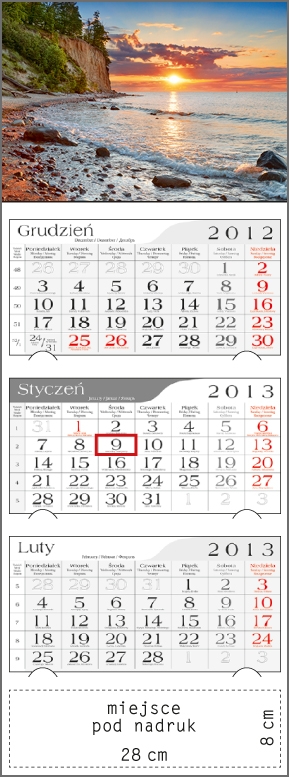 Kalendarz trójdzielny 2013 Bałtycki klif