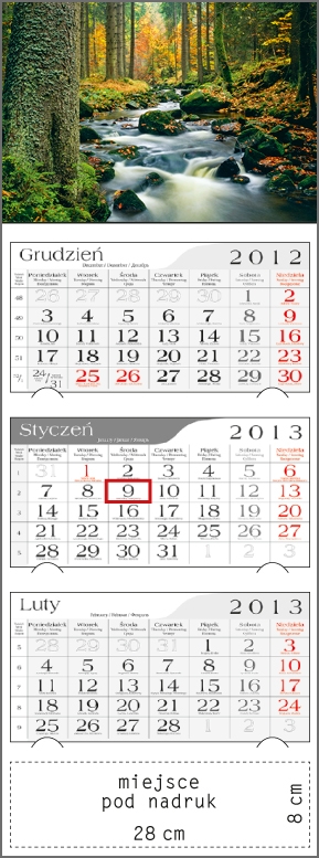 Kalendarz trójdzielny 2013 Górski strumyk