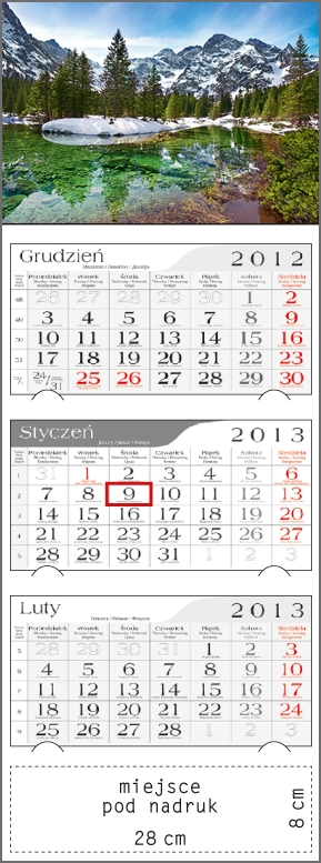 Kalendarz trójdzielny 2013 Mięguszowieckie szczyty