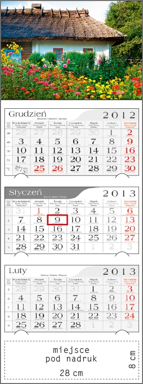 Kalendarz trójdzielny 2013 Wiejska chata