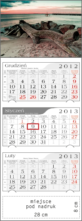 Kalendarz trójdzielny 2013 Wybrzeże
