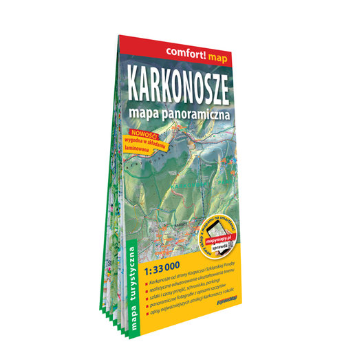 Karkonosze Mapa panoramiczna laminowana mapa turystyczna 1:33 000