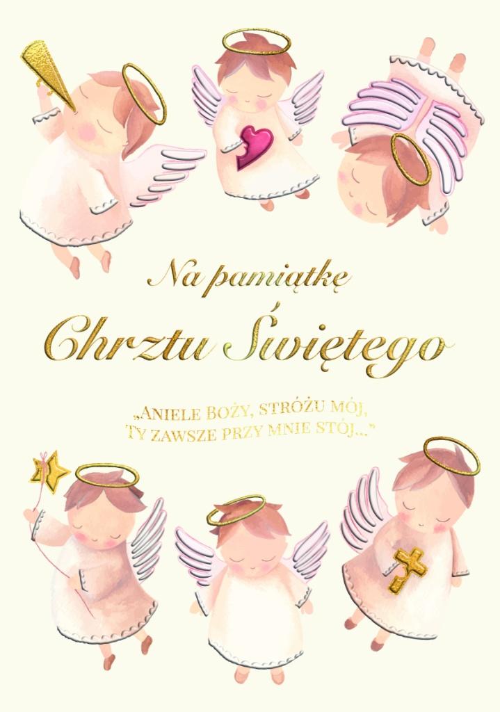 Karnet A5 Chrzest Aniołki