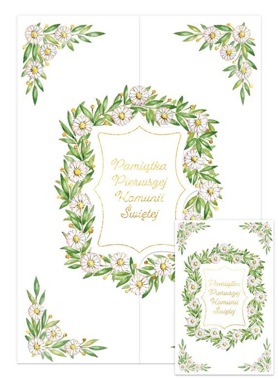 Karnet A5 komunia stokrotki i merta