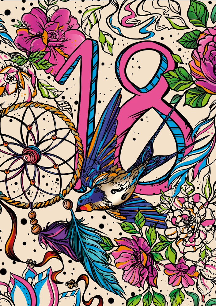 Karnet A5 Neon 18 Dziewczyna