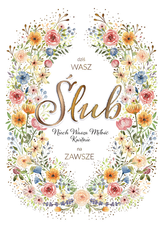 Karnet A5 Ślub kolorowy Pattern