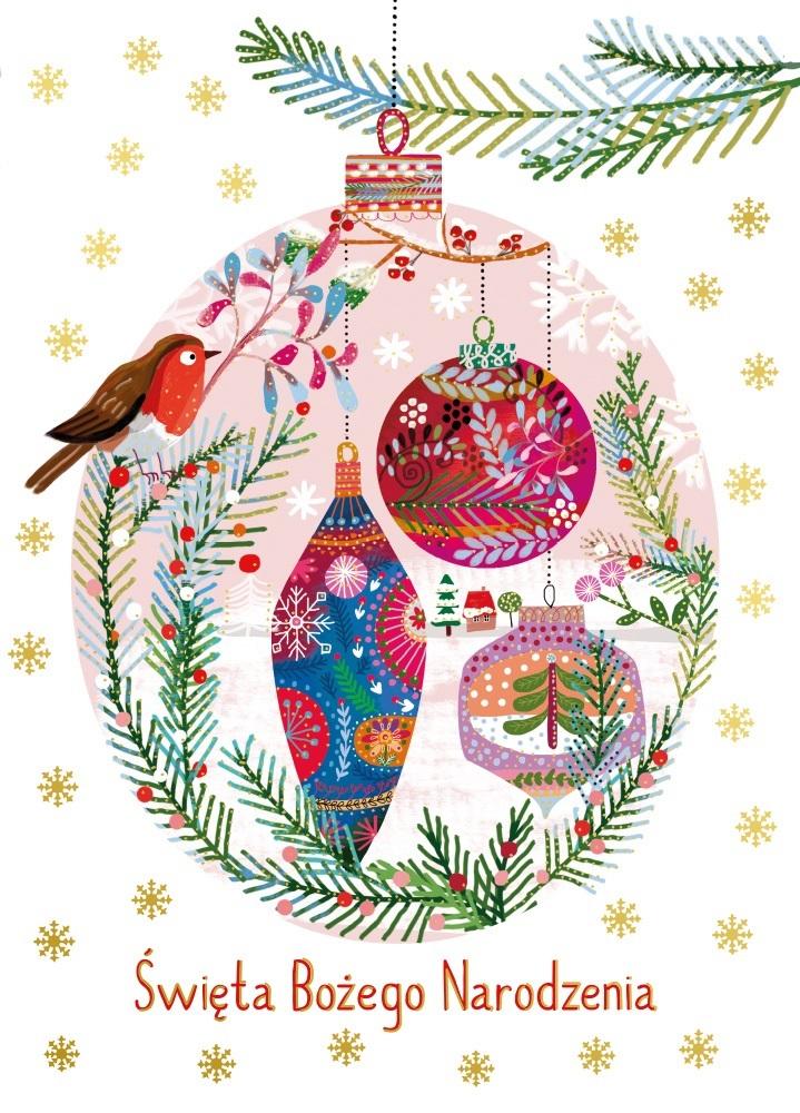 Karnet B6 BN Bombki w kółku