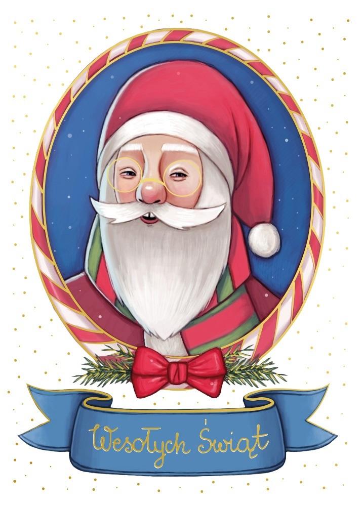 Karnet B6 BN Mikołaj w kółku