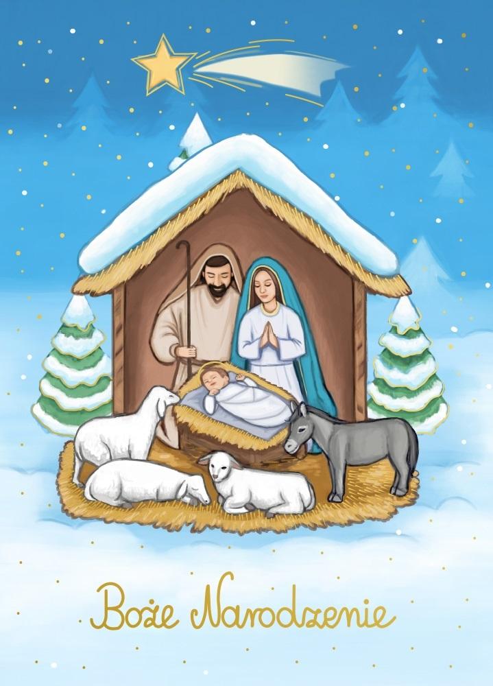 Karnet B6 BN Szopka betlejemska