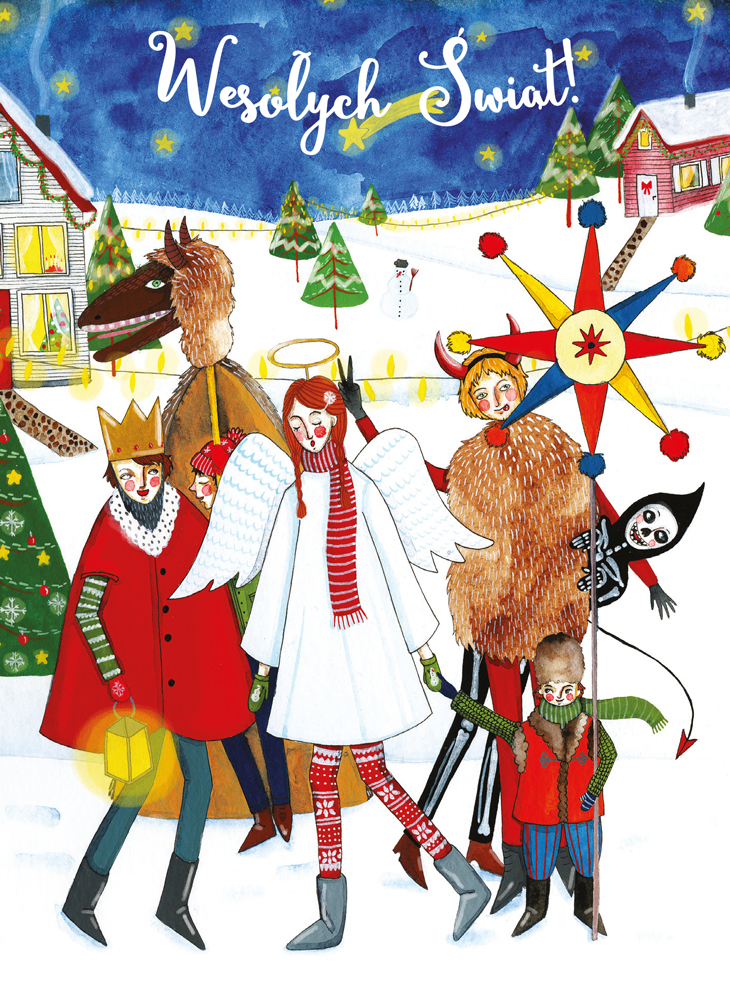 Karnet B6 BN zapachowy Kolędnicy