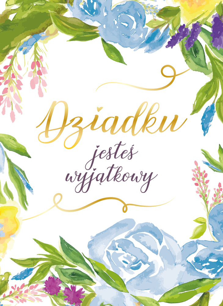 Karnet b6 dziadek kwiaty