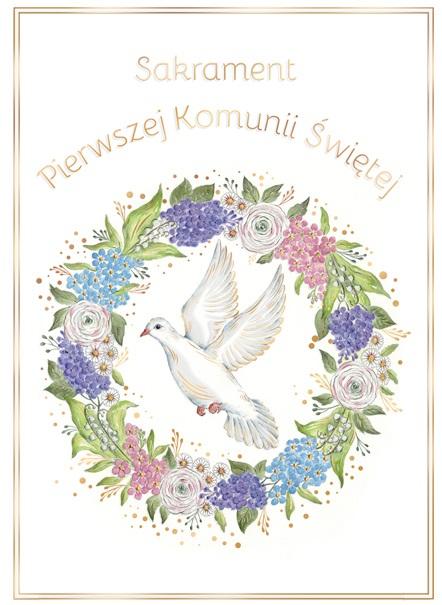 Karnet B6 Komunia Gołąb Majowy