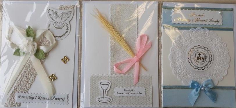 Karnet b6 komunia ręcznie robiony mix wzorów