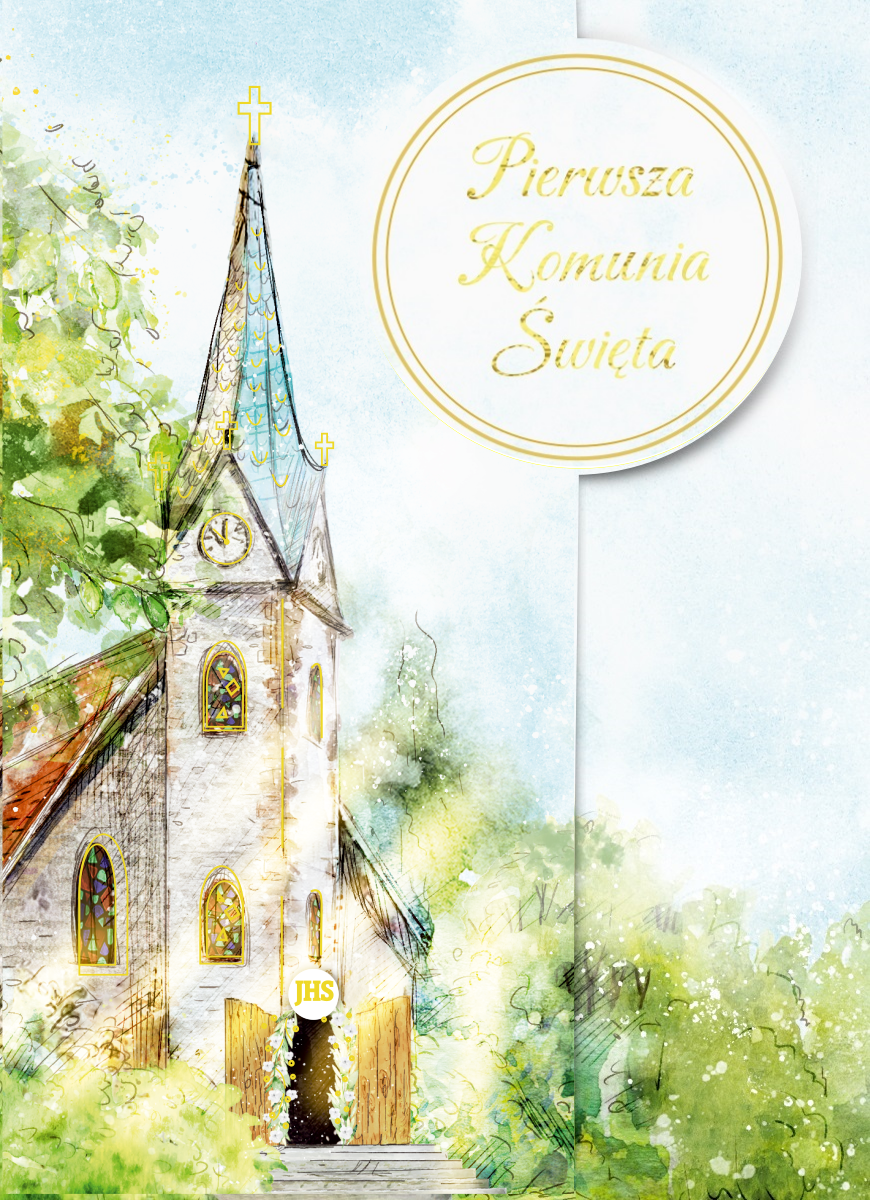 Karnet B6 komunia z kółkiem HS kościół
