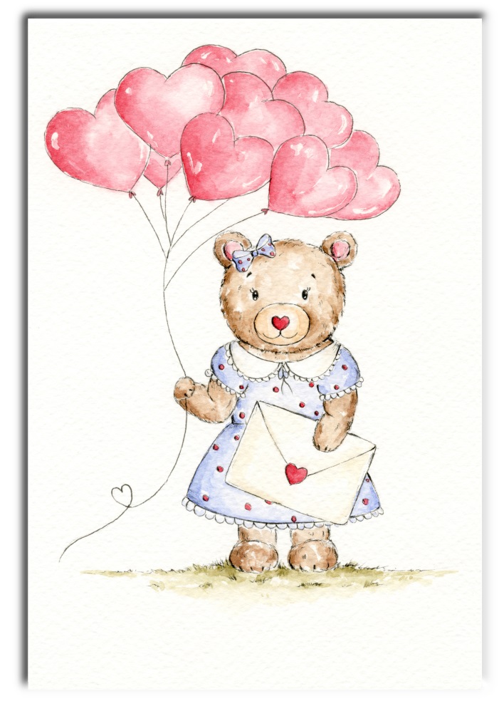 Karnet B6 Misiowa z balonami