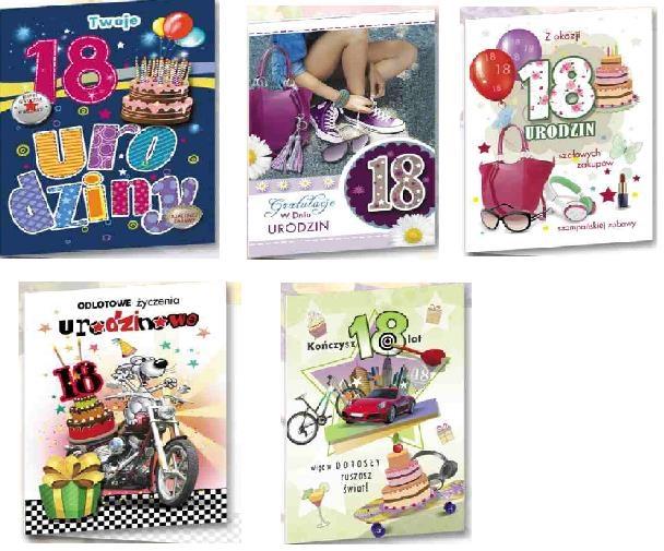 Karnet B6 z elem. 18 lat (10szt) MIX