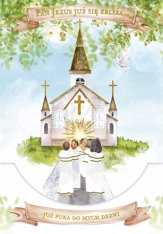 Karnet B6 z kieszonką komunia Kościół