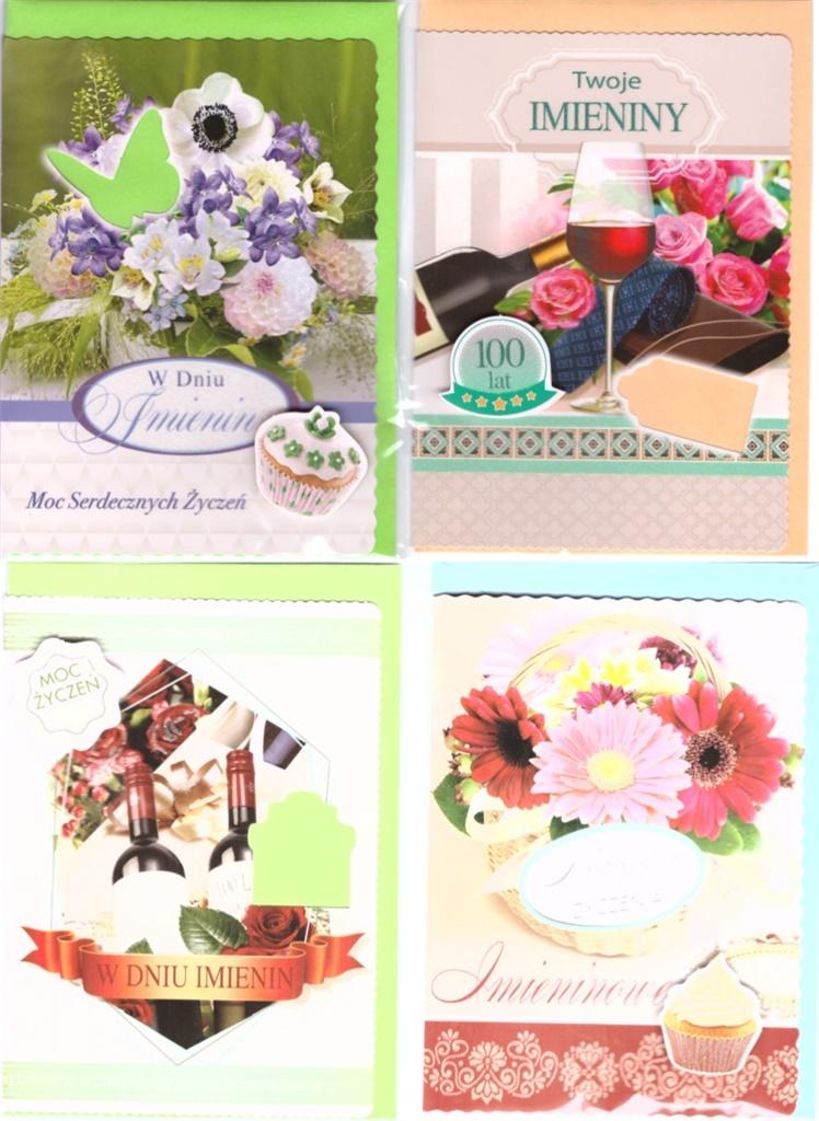 Karnet B6 z nakjejką. Imieniny (10szt) MIX