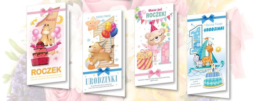 Karnet DL De Lux. Urodziny Roczek MIX (10szt.)