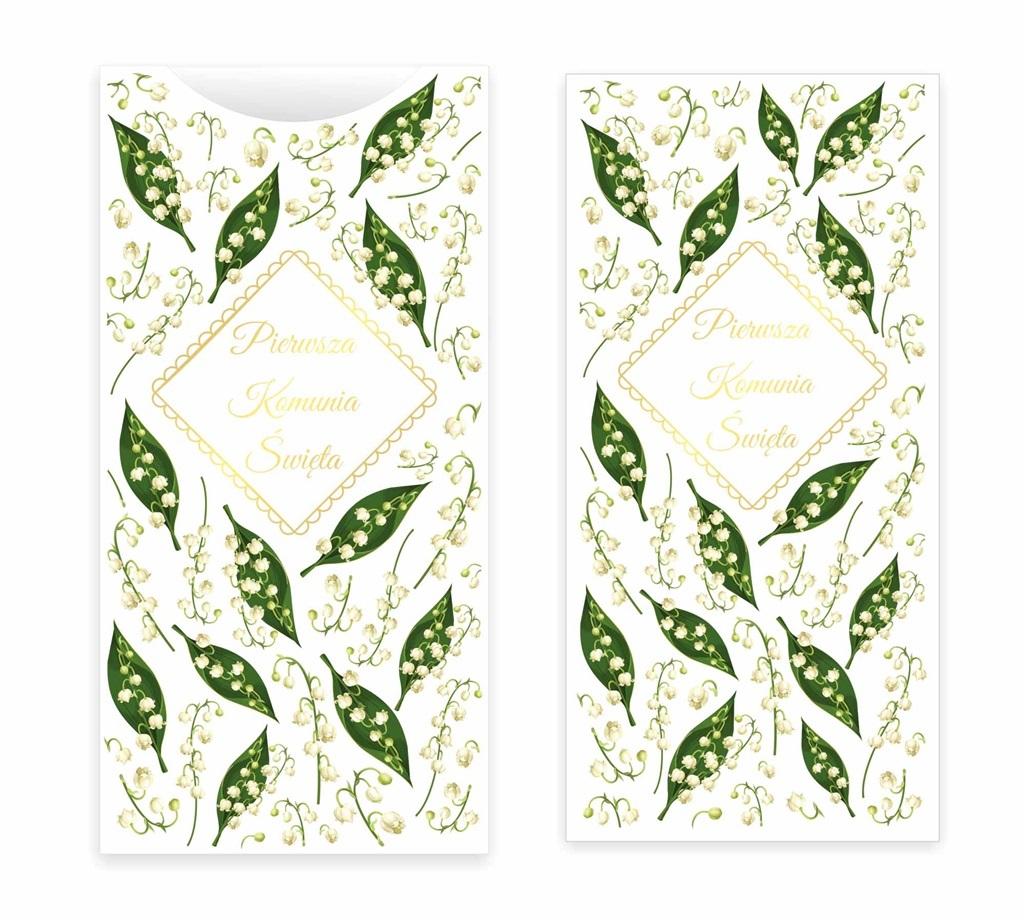 Karnet DL Komunia pamiątka konwalie