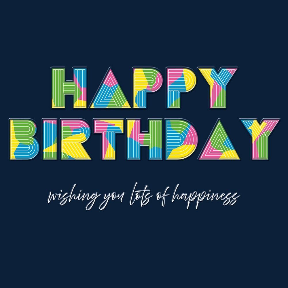 Karnet KW Happy birthday napis neon