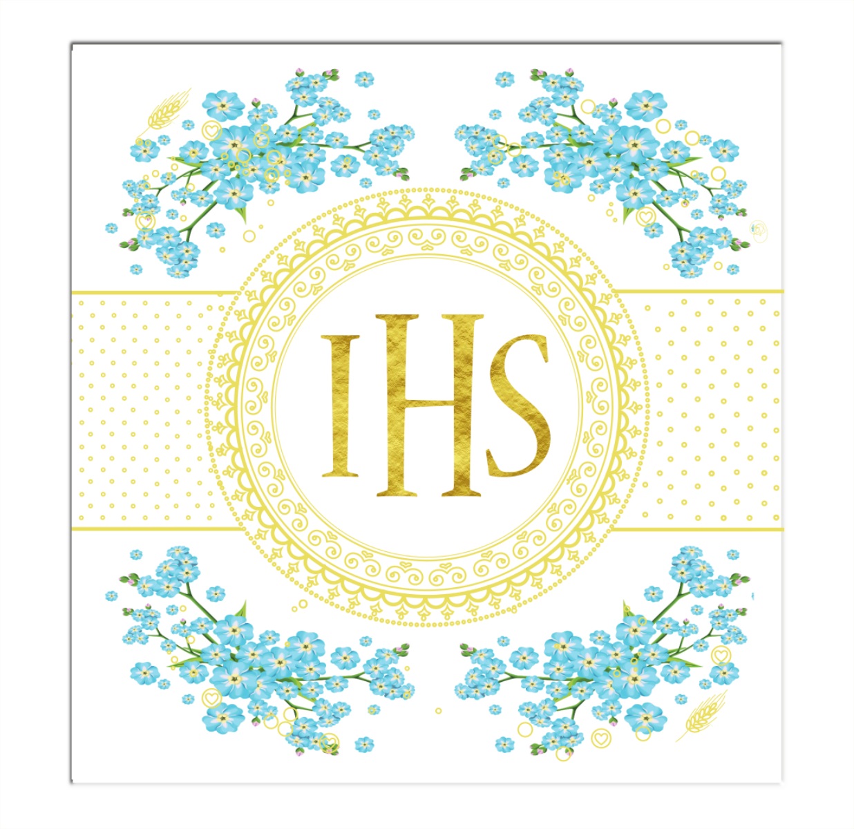 Karnet KW komunia HS TŁ niezapominajka