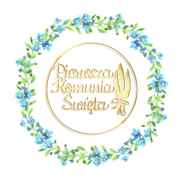 Karnet KW Komunia Niezapominajki Lakier 3D