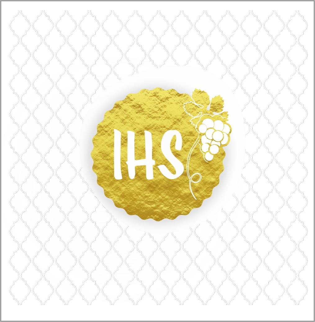 Karnet KW Komunia Tłoczenie Winogrono