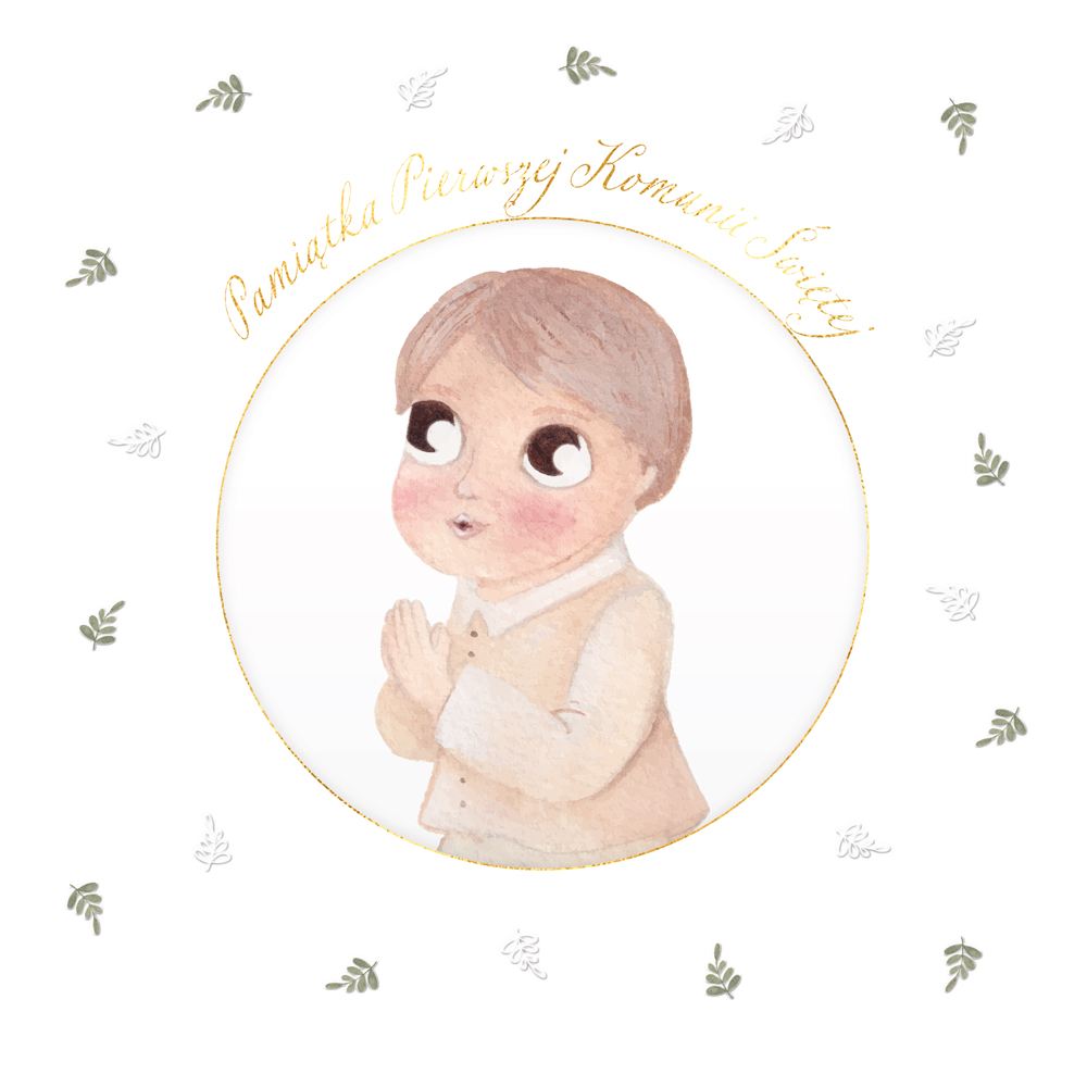 Karnet KW komunia z kółkiem HS chłopak