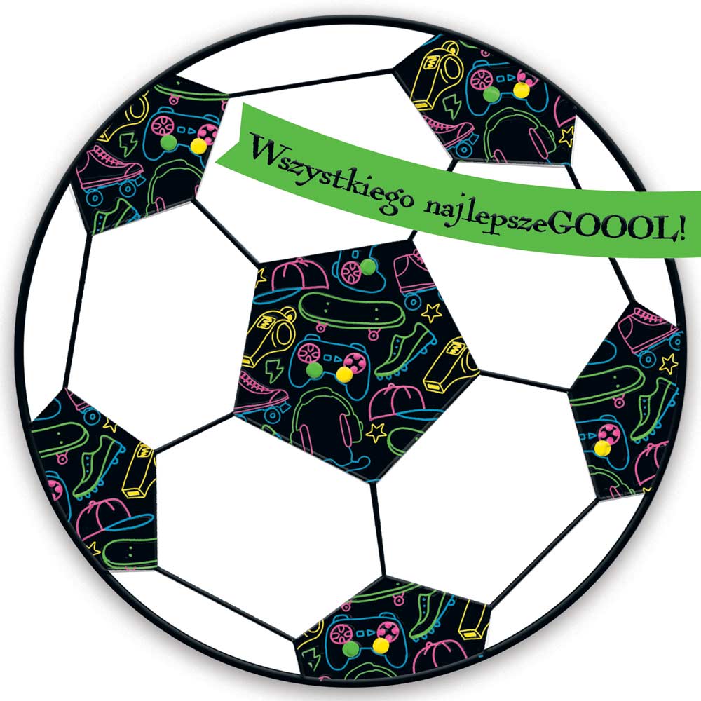 Karnet KW NEON TŁOCZONY PIŁKA