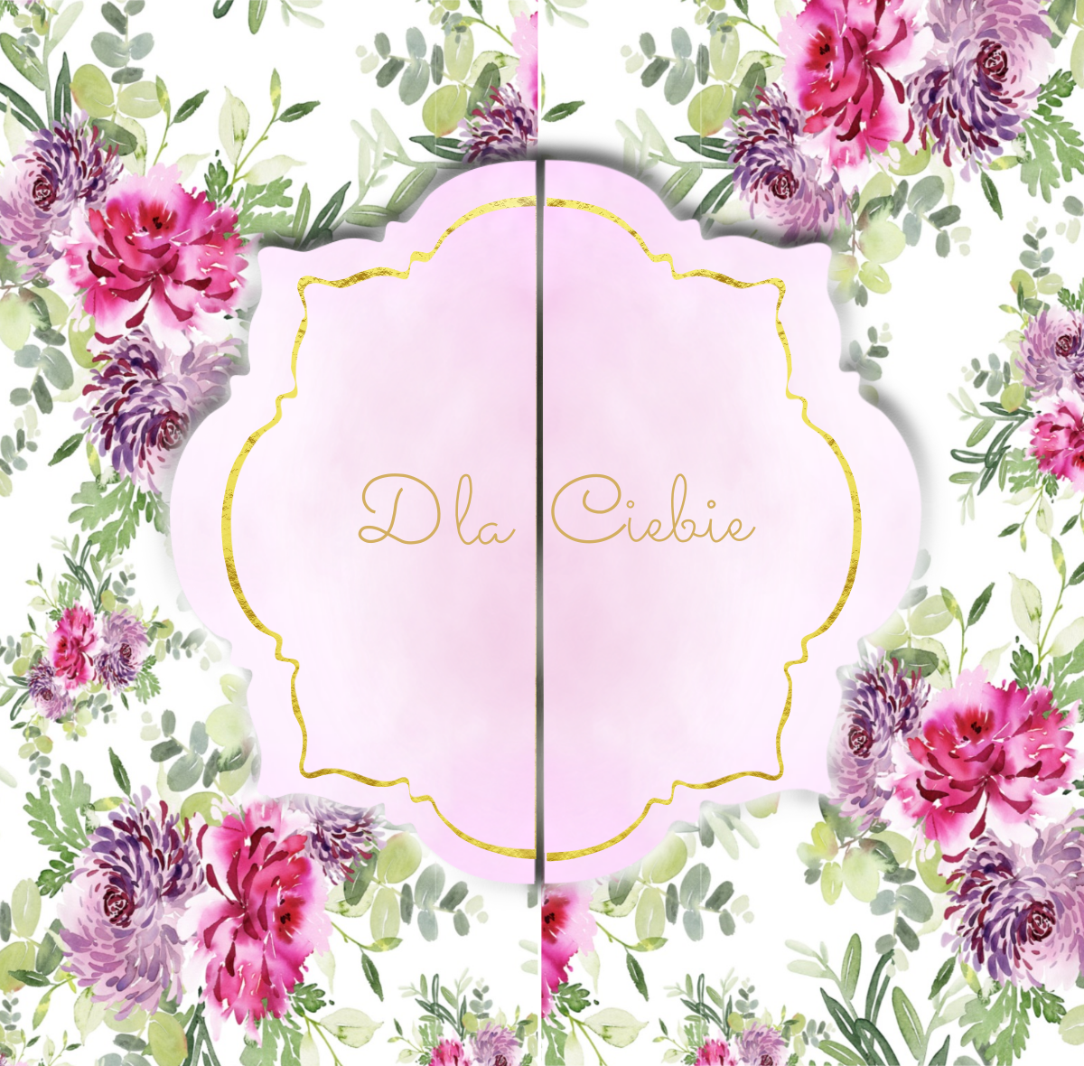 Karnet KW rozkładany goździk