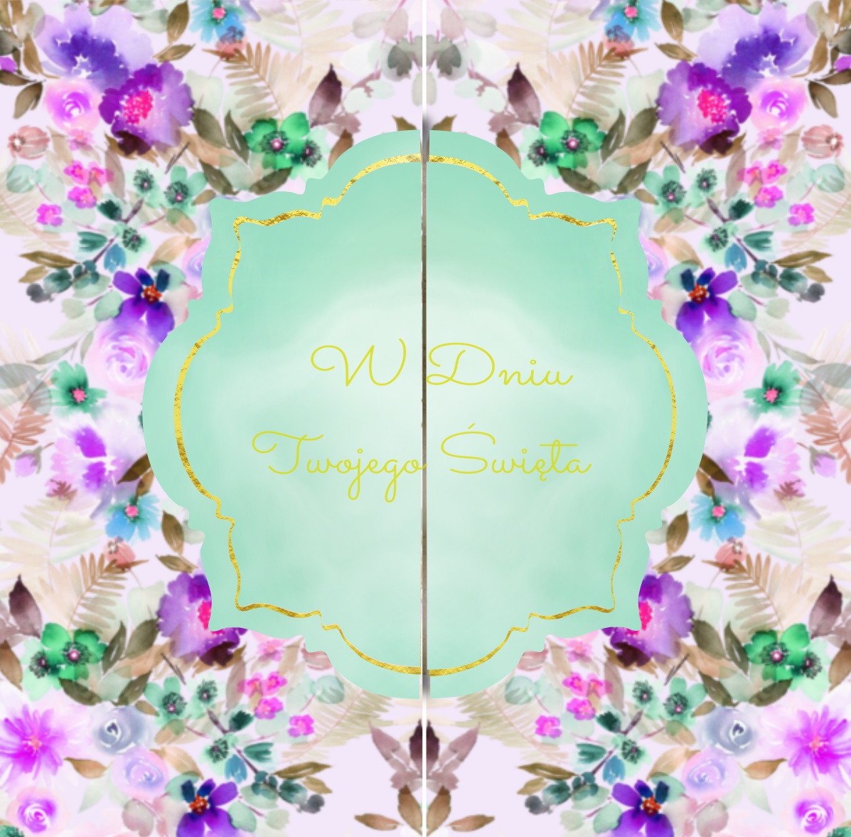 Karnet KW rozkładany paprocie