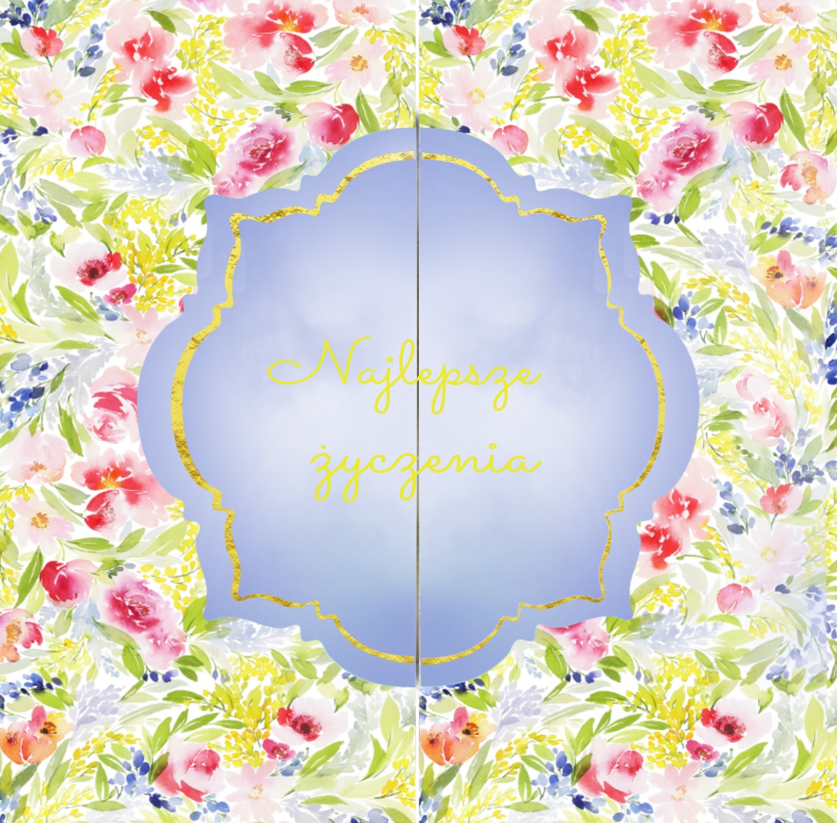 Karnet KW rozkładany szafirki